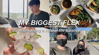 COLLEGE VLOG | how to maintain a SCHOOL-LIFE BALANCE | studying & socializing *time management tips*