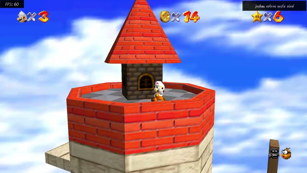 Super Mario 64 mas meu amigo tenta me matar a todo custo