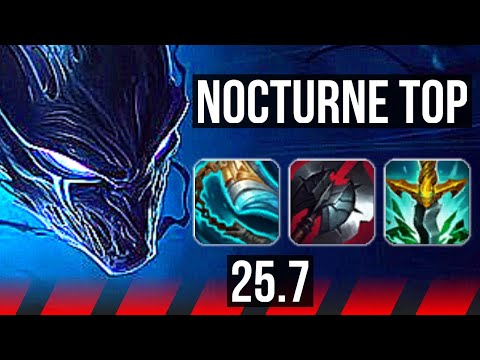 NOCTURNE vs GANGPLANK (TOP) | 6 solo kills, 500+ games | KR Master | 25.7