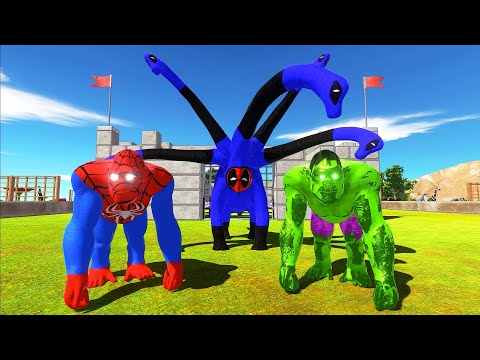 DEATH RUN vs HYDRA BLUE DEADPOOL BRACHIOSAURUS - Animal Revolt Battle Simulator