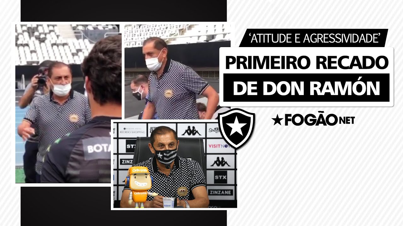 Ramón Díaz conversa com os jogadores e pede atitude e agressividade: ‘Botafogo não pode estar nessa situação’