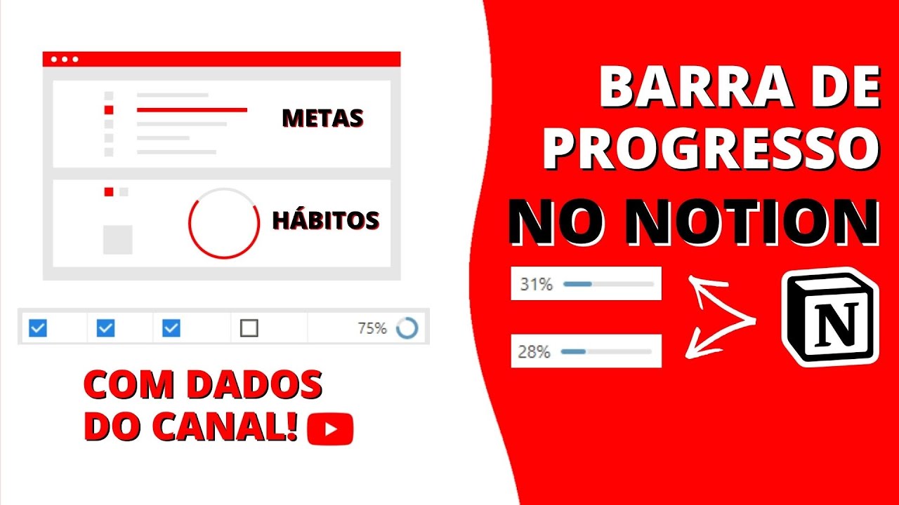 BARRA DE PROGRESSO NO NOTION - FÓRMULAS PARA CONTROLE DE HÁBITOS E METAS