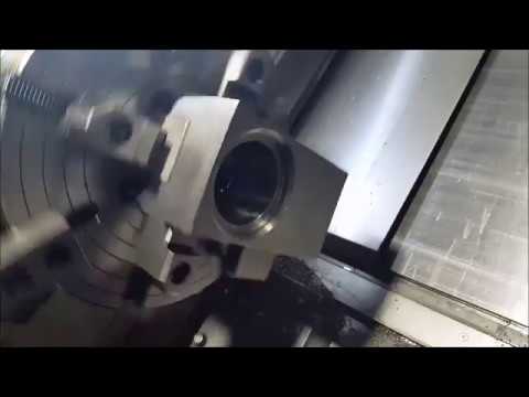 Square part in the cnc lathe in 4 jaw chuck