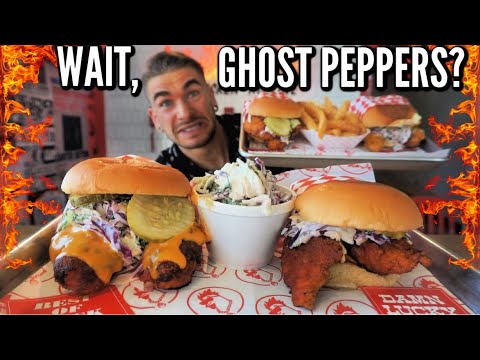 DEATHLY SPICY NASHVILLE HOT CHICKEN CHALLENGE (With Ghost Peppers) | Dallas Texas | Man Vs Food