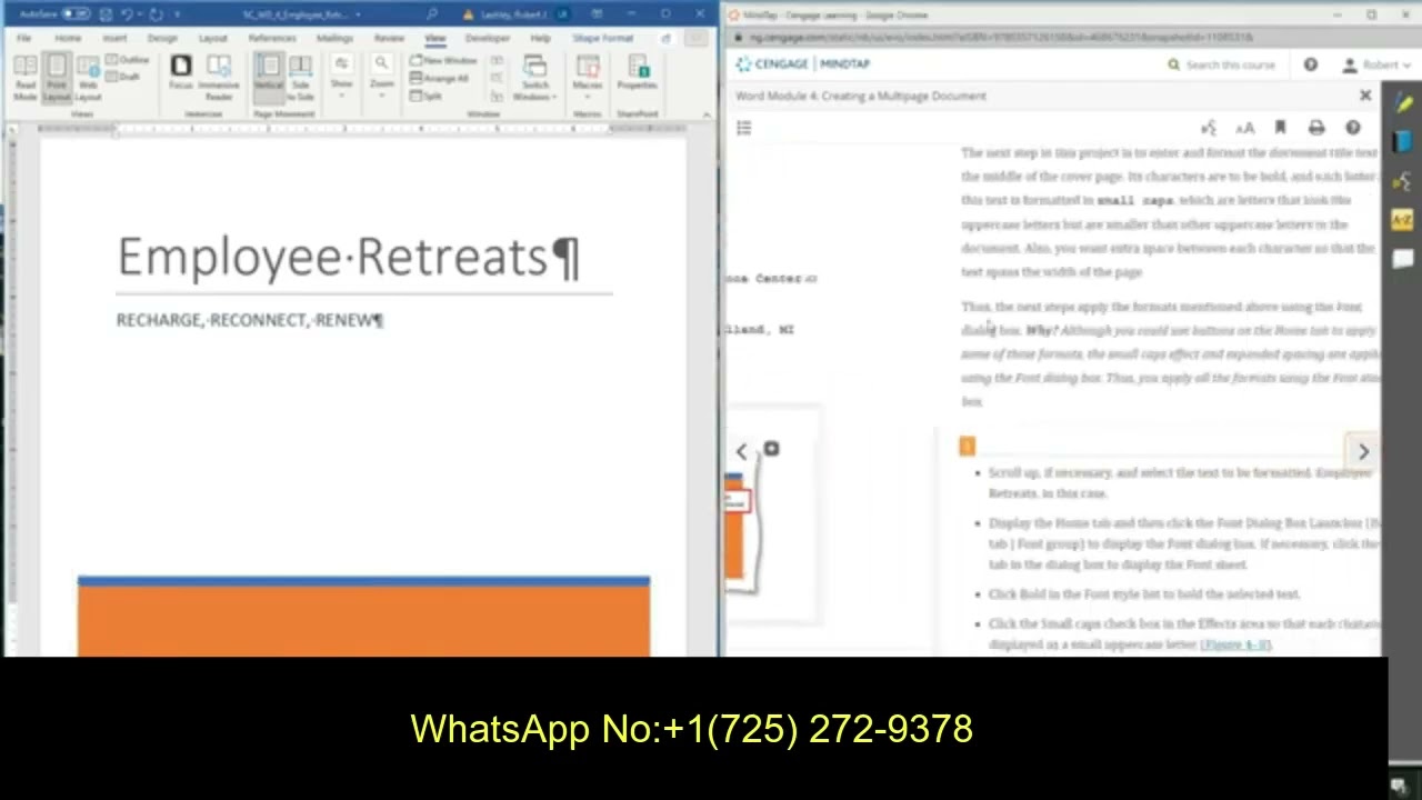 Word Module 4 SAM Textbook Project Made Easy | Shelly Cashman Cengage Mindtap