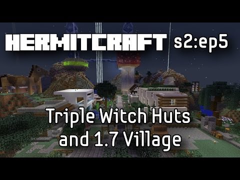 red3yz - Hermitcraft s2 ep.5 - Triple Witch Huts and 1.7 Village - Minecraft