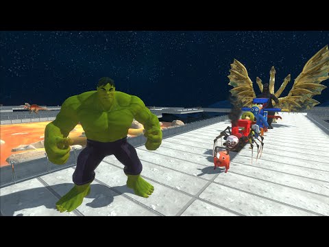 HULK VS GHIDORAH LAVA DEATH RUN - Animal Revolt Battle Simulator