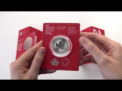 2023 $5 1 oz. 99.99% Pure Silver Coin – Treasured Silver Maple Leaf: Year of the Rabbit