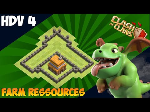 HDV 4 farming/hybride AVEC LIEN | Protection des ressources | Clash of clans