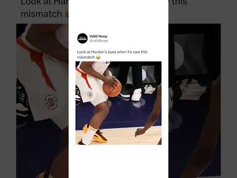 Look at Harden's EYES when he saw this mismatch 😂