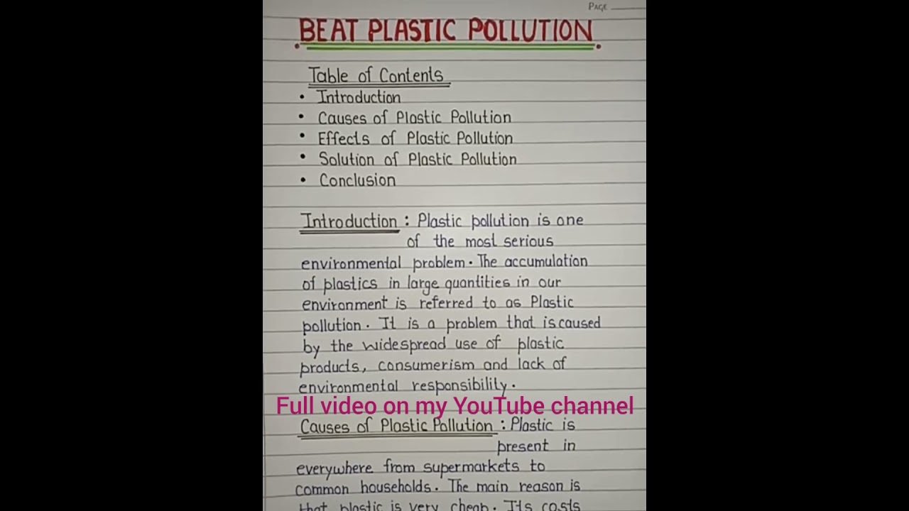 beat plastic pollution essay|| essay on beat plastic pollution in 700 words || pollution || essay ||