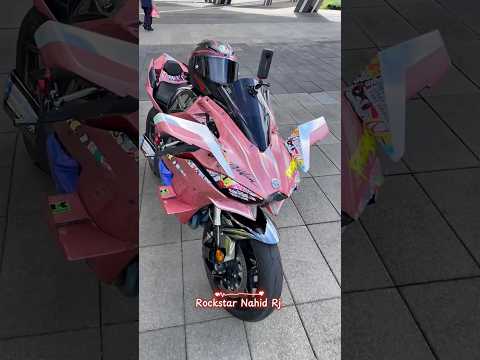 🔥Custom Pink Kawasaki Ninja H2R with Skull Exhaust! 🏍️💨 #shorts #bikelife #motorcycle #viralvideo