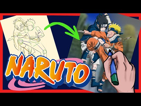 #short COMMENT DESSINER facilement NARUTO VS SASUKE ÉTAPE par ÉTAPE ANIME |superdraw!