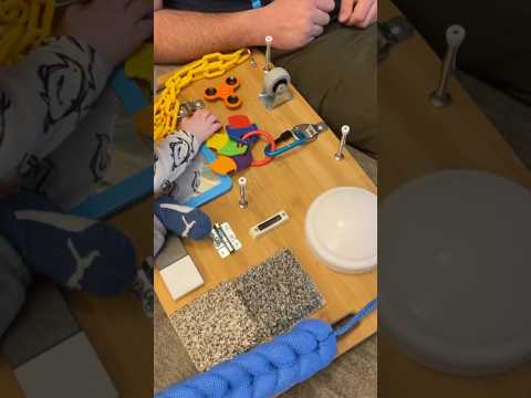 Make a baby busy board! All items are from the Dollar Store, Ross or Home Depot #babyactivities