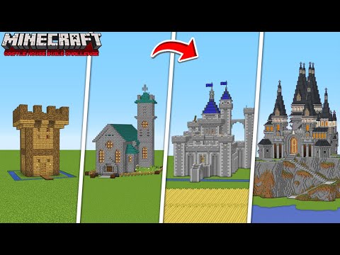 Minecraft KINGDOM CASTLE HOUSE BUILD CHALLENGE : NOOB vs PRO vs HACKER vs GOD / Animation