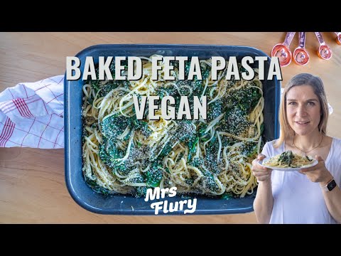 Baked Feta Pasta vegan - Geniales Trend-Rezept mit Spinat