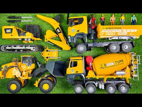 Assemble Construction Toy Equipment | Concrete Mixer Truck, Sand Truck, Backhoe, Excavator