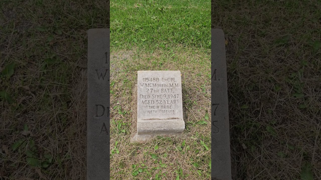 115480 L-CPL W.McMORRIN M.M. 27TH BATT DIED SEPT. 9, 1947 Aged 52 Years