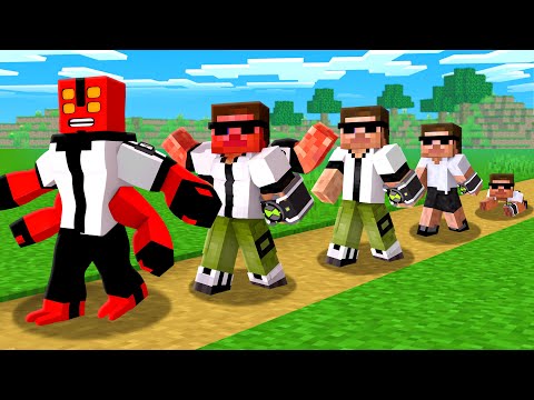 Evolving From Human to Ben10 Aliens in Minecraft..