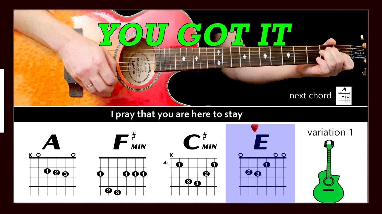 YOU GOT IT - Roy Orbison - Guitar play along with chords & lyrics