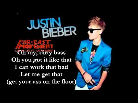 Far East Movement ft. Justin Bieber (Live My Life) + (Lyrics on Screen) - HQ/HD Instrumental Left