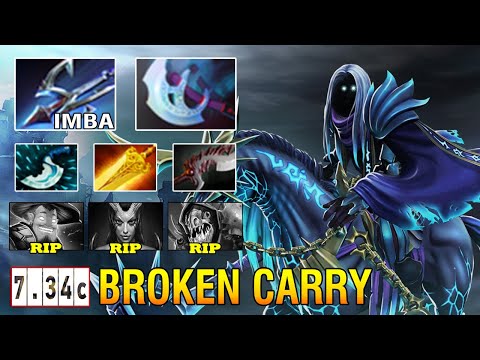 Broken Carry [Abaddon] Right Click Build 3 Hit Silence Deleted All Flying Hero Dota2 7.34c