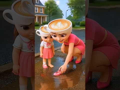 Baby and Mom Ballerina Cappuccino are playing on the muddy road #ballerinacappuccina #usashorts