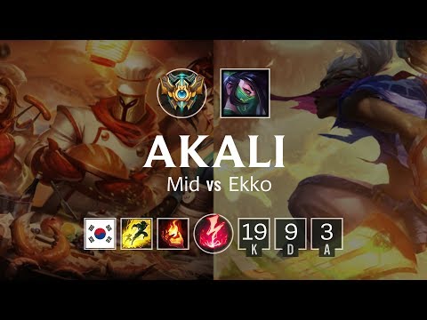 Akali Mid vs Ekko - KR Challenger Patch 8.22
