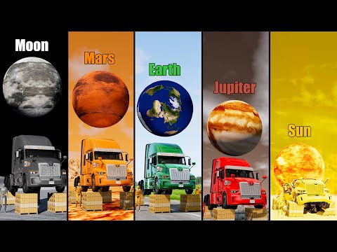 Gravity Difference #12 - Earth, Moon, Jupiter, Mars, Sun - Beamng drive
