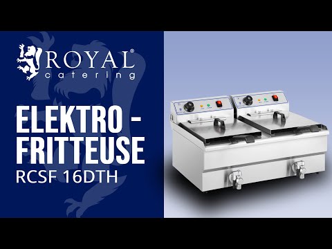 Video - Elektro-Doppel-Fritteuse - 2 x 16 L - 12 000 W - 400 V - Ablasshahn - Royal Catering