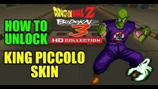 DRAGON BALL BUDOKAI 3 HD - KING PICCOLO SKIN - UNLOCK TUTORIAL & TRYOUT