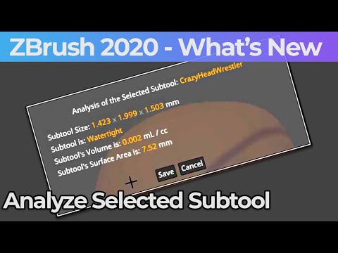 038 Zbrush 2020 Analyze Selected Subtool