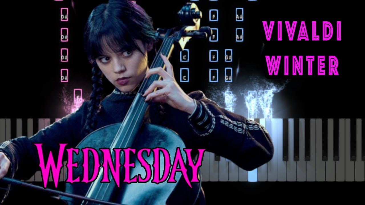 Wednesday Addams Plays The Cello Vivaldi Winter – Piano Cover Tutorial