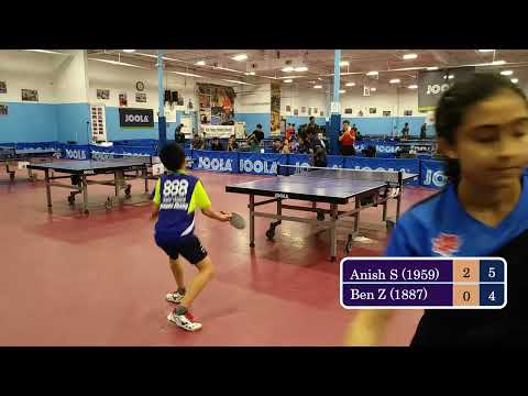 Anish Sivakumar (1959) vs Ben Zhang (1887) - JOOLA Summer Open at ICC on 5-14-2022