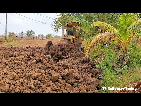 New Mini Bulldozer clears land to grow crops in the village