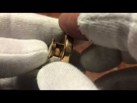 Antique 18K Gold Buttonhole Watch with Real Diamonds. France, Napoleon III, Circa 1880