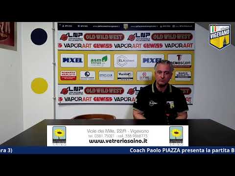 Coach Paolo PIAZZA presenta la partita BLUKART vs ELACHEM (Gara 3)