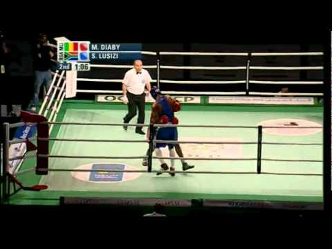 Welter (69kg) SF - Diaby (MLI) vs Lusizi (RSA) - 2012 African Olympic Qualifying Event