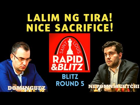 AMAZING SACRIFICE!  WINNING AGAD! Dominguez vs Nepomniachtchi! St Louis R&B Blitz Round 5