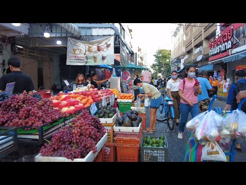 4K 🇹🇭 Walking Silom Soi 20 Morning Market in Bangkok, Thailand (November 2023)