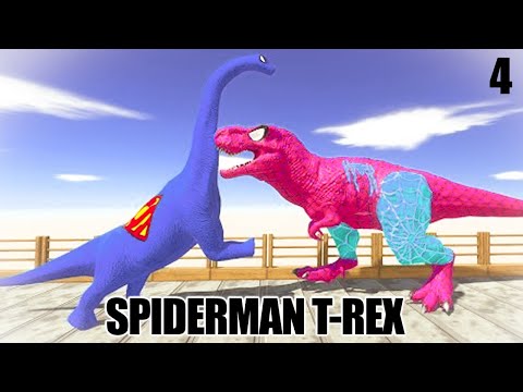 SPIDERMAN T-REX DEATH RUN Ep.4 - Animal Revolt Battle Simulator