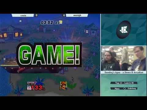Dandog's Agua - croix (R.O.B., Game & Watch) vs musigh (C. Falcon, Luigi) - Top 12 Losers Round 1
