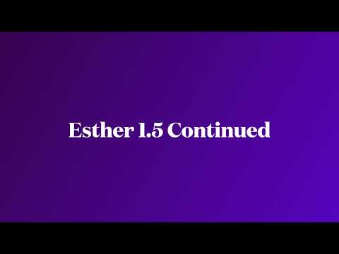 Rabbi Moshe Hubner: December 26, 2025: Esther 1.5 Continued