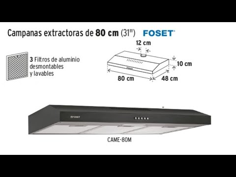 Campana extractora 80cm FOSET 49487 (CAME-80M)