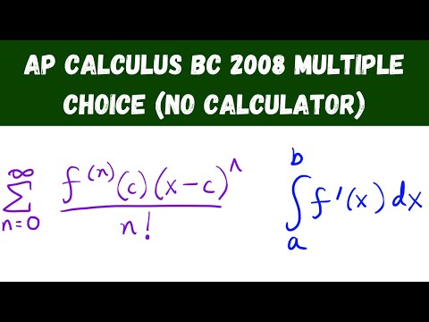 AP Calculus BC 2008 Multiple Choice (no calculator) - questions 1 - 28