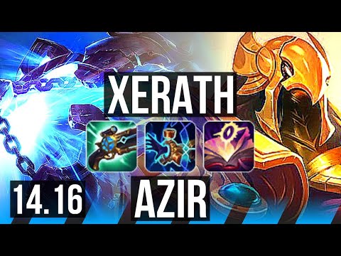 XERATH vs AZIR (MID) | 6k comeback, 17/2/8, 56k DMG, Godlike | EUW Diamond | 14.16