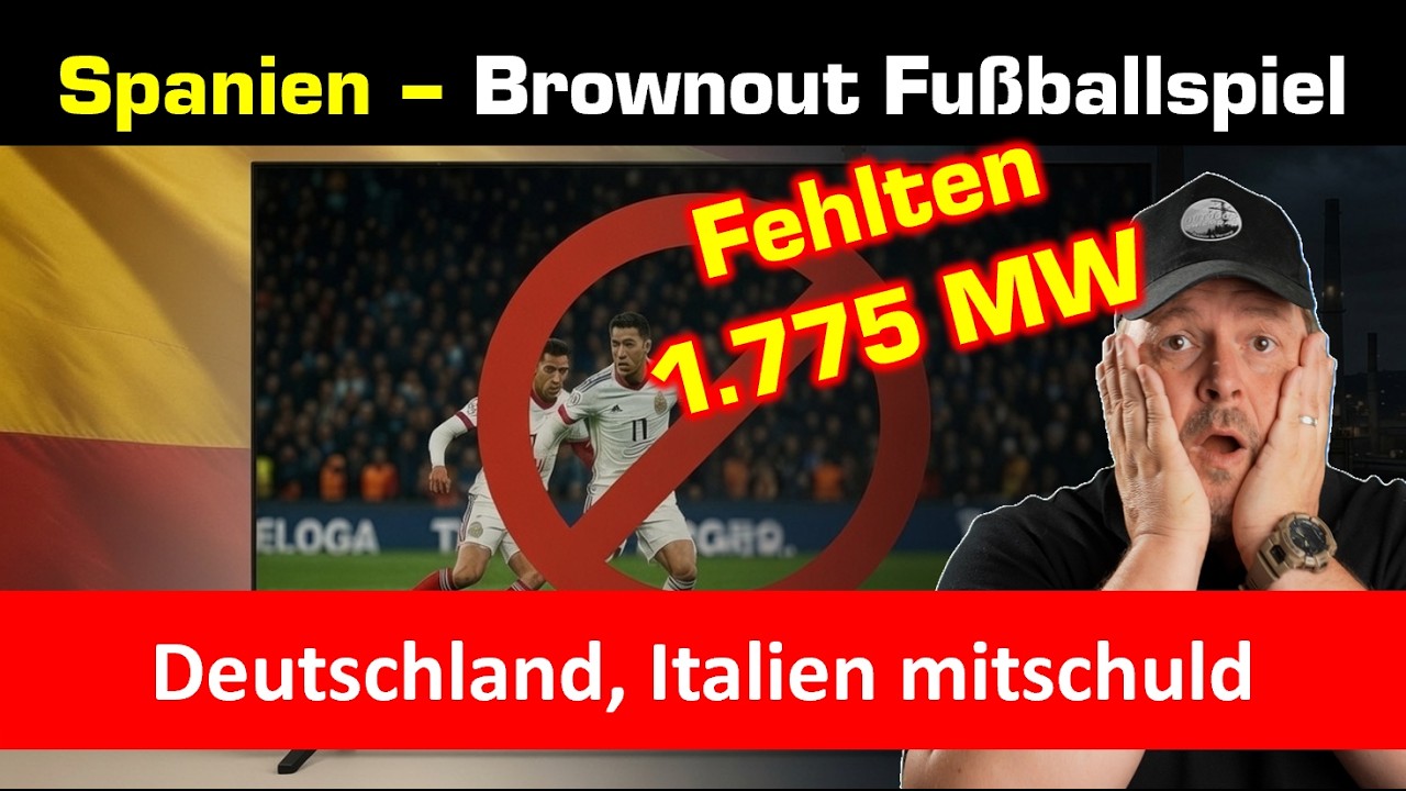 Spanien Brownout! während Fußballspiel - 1.776 MW fehlten wegen Wind