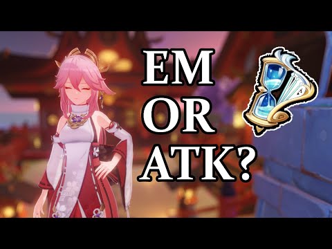 Yae Aggravate ATK and EM Sands Comparison - Genshin Impact