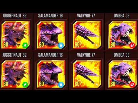 BOSS LEVEL 60: OMEGA 09, SALAMANDER 16, JUGGERNAUT 32, VALKYRIE 77 | Jurassic World | DK 211113