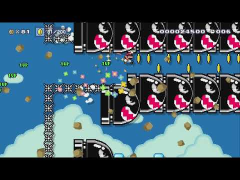 忍者のように高速で走れ !  ダッシュ半自動 ! Keep Run ! by ★E/H/M_そら★ - Super Mario Maker 2 - No Commentary 1by 1bz